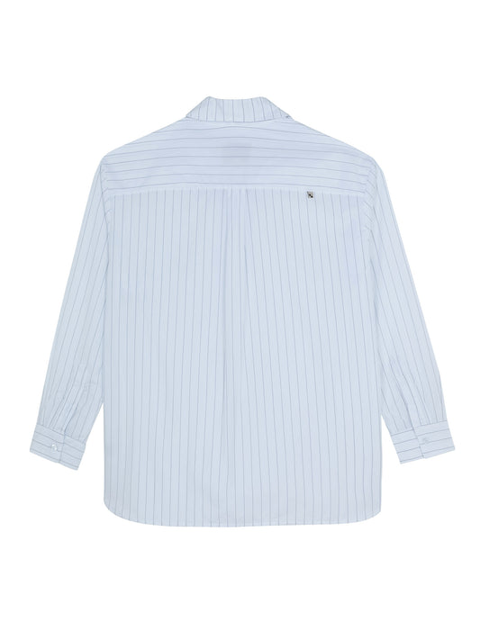 DRESS SHIRT WHITE BLACK PINSTRIPES