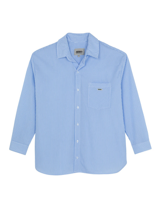 DRESS SHIRT THICK BLUE WHITE STRIPES