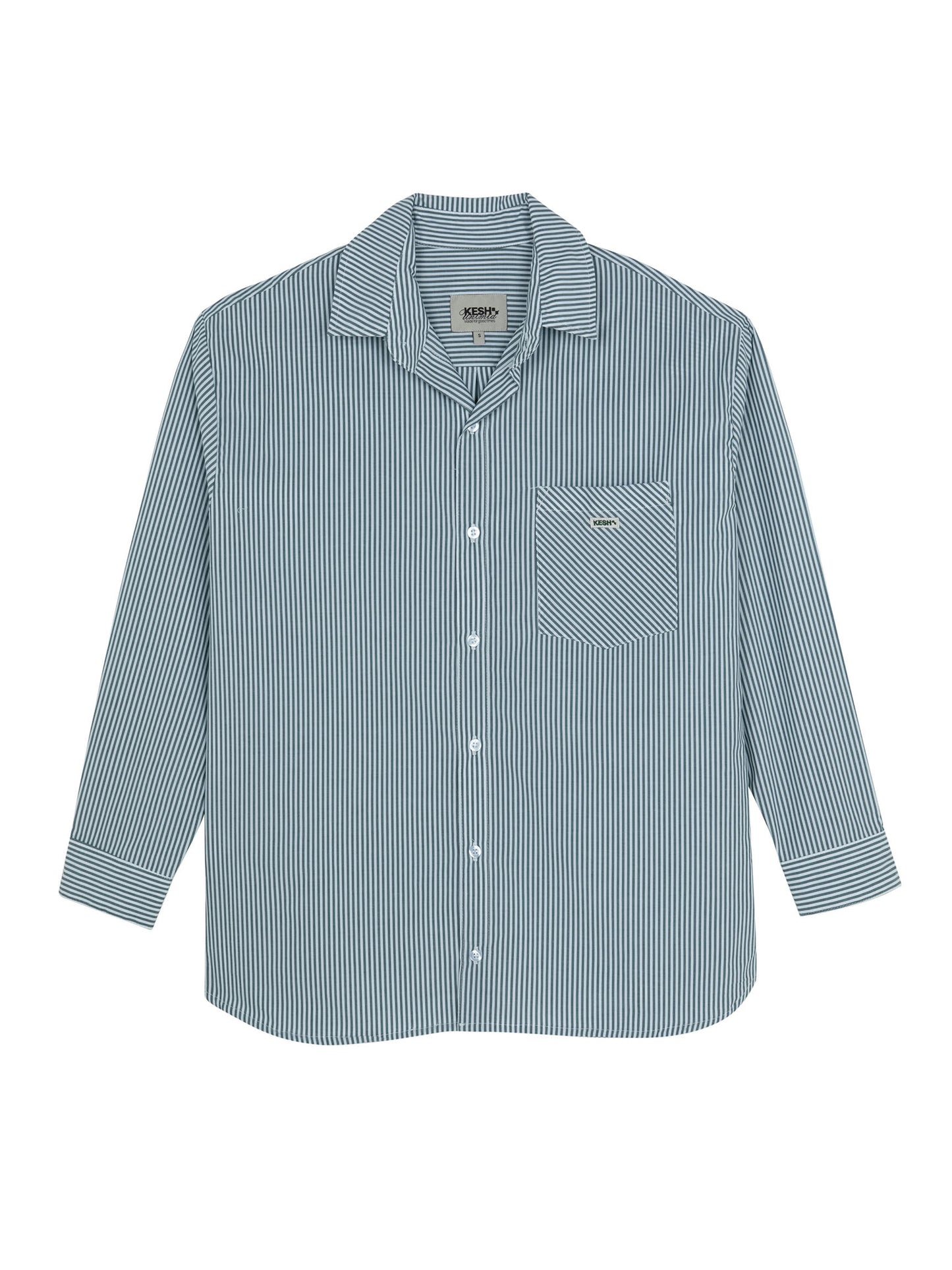 DRESS SHIRT THICK FOREST WHITE STRIPES