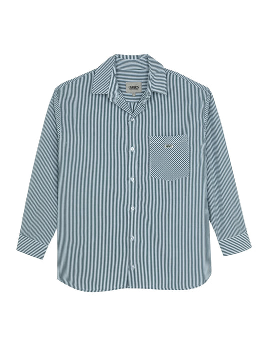 DRESS SHIRT THICK FOREST WHITE STRIPES