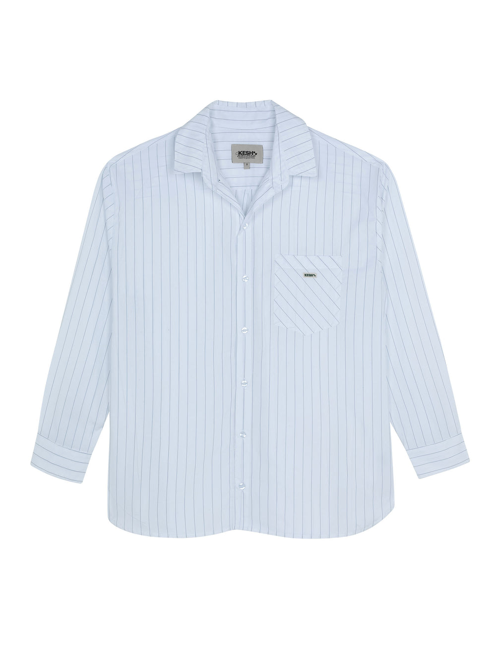 DRESS SHIRT WHITE BLACK PINSTRIPES