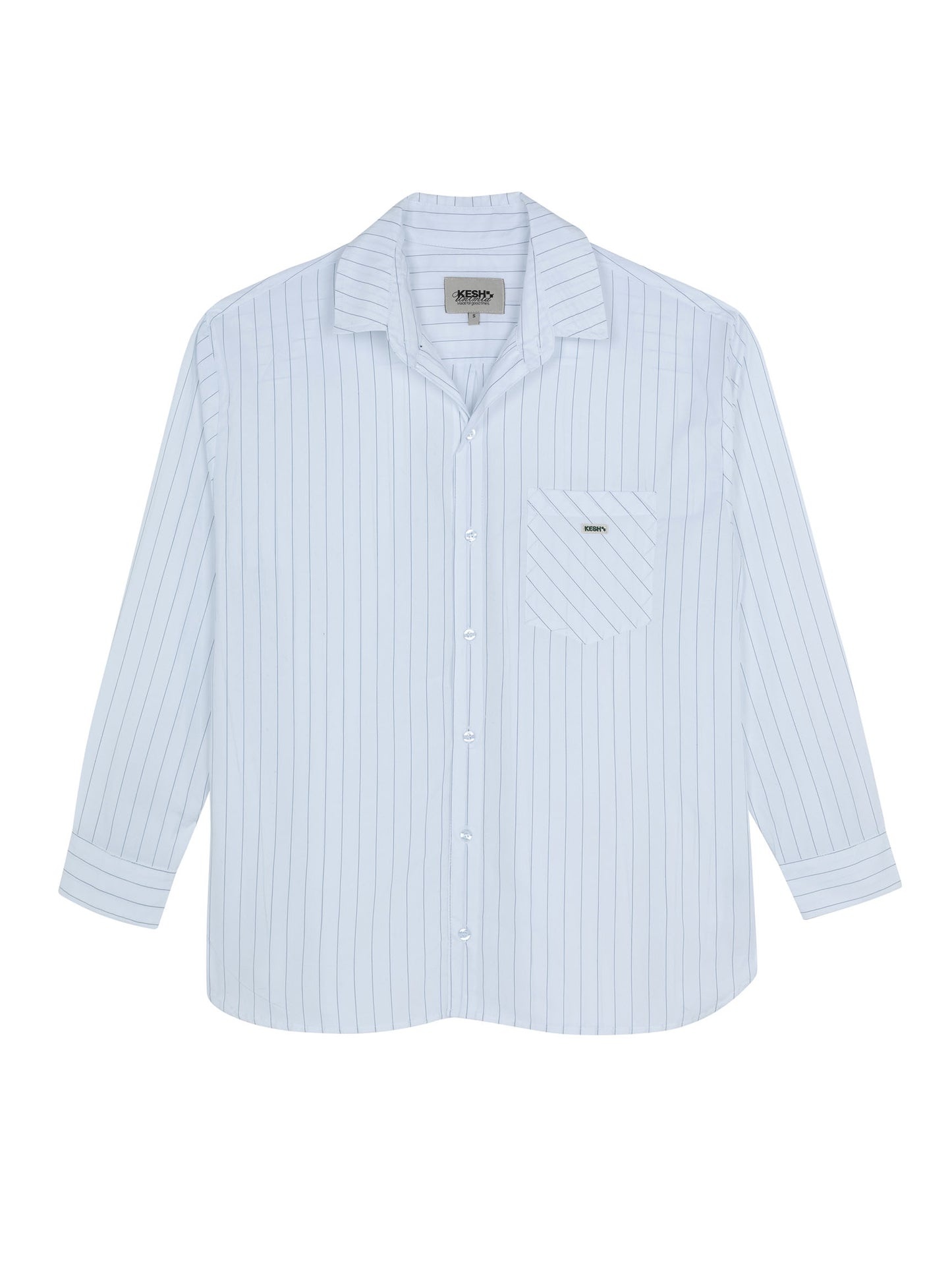 DRESS SHIRT WHITE BLACK PINSTRIPES
