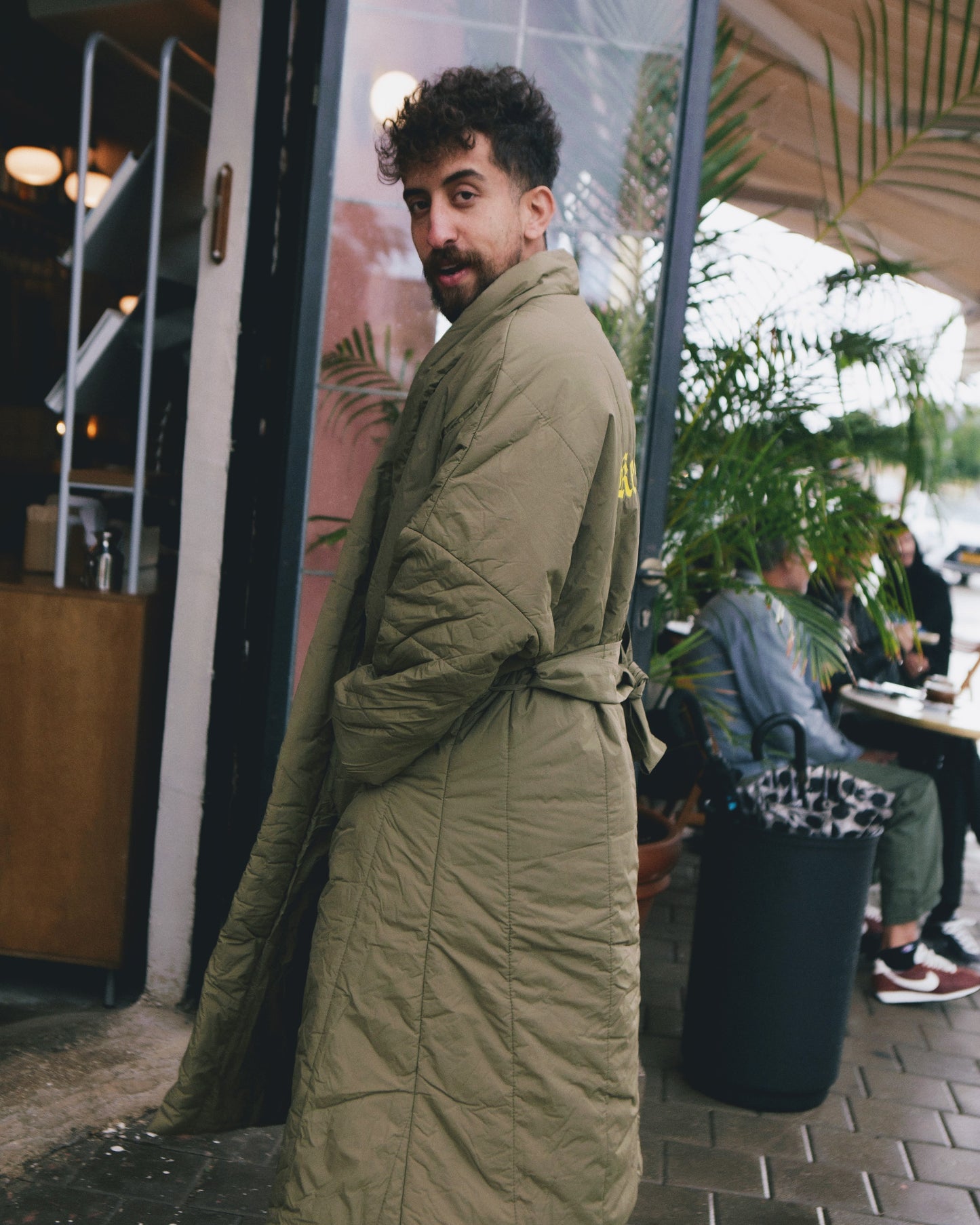 Blanket puffer jacket Olive