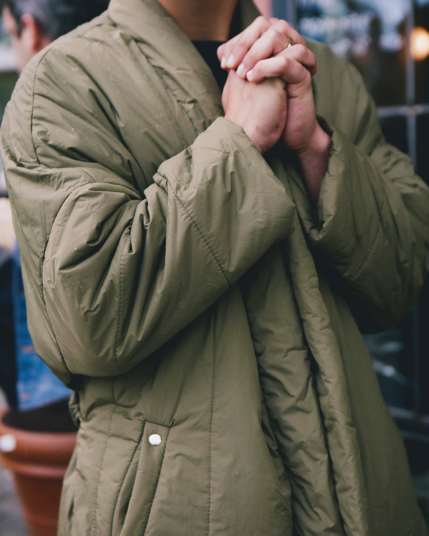 Blanket puffer jacket Olive