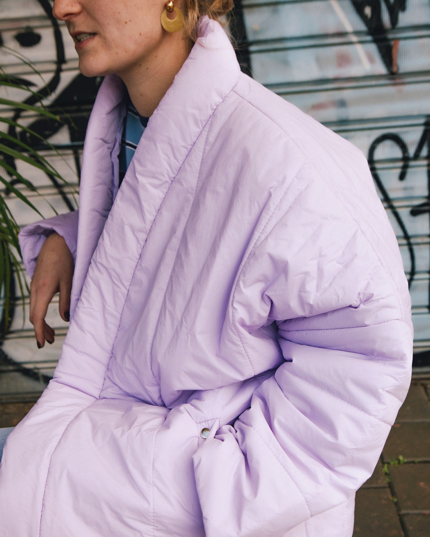 Blanket puffer jacket Lavender