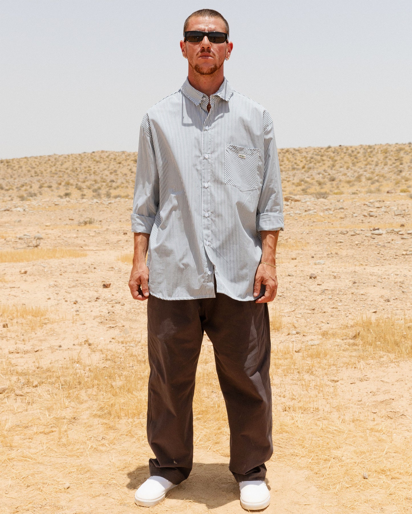 DRESS SHIRT THICK FOREST WHITE STRIPES