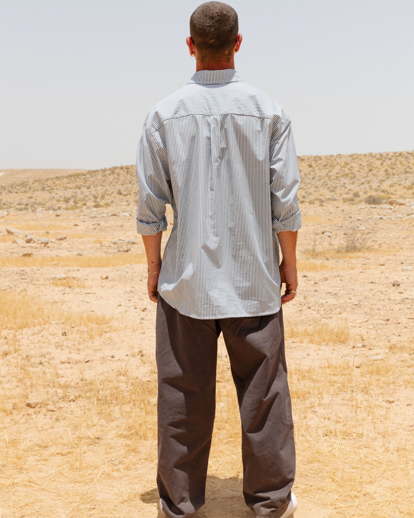 DRESS SHIRT THICK FOREST WHITE STRIPES