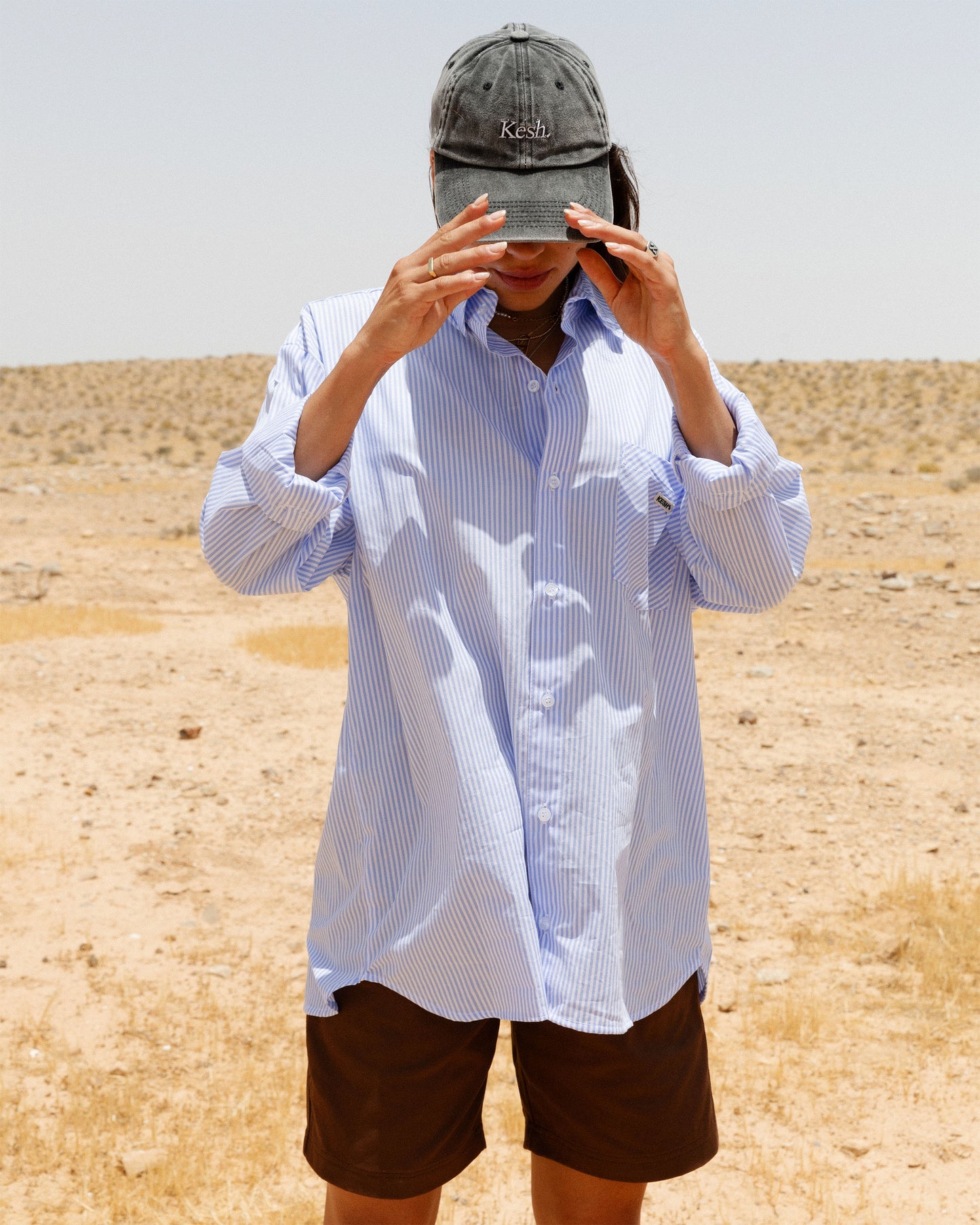 DRESS SHIRT THICK BLUE WHITE STRIPES