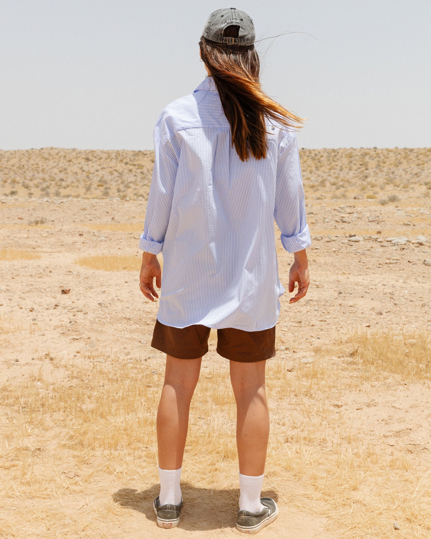 DRESS SHIRT THICK BLUE WHITE STRIPES