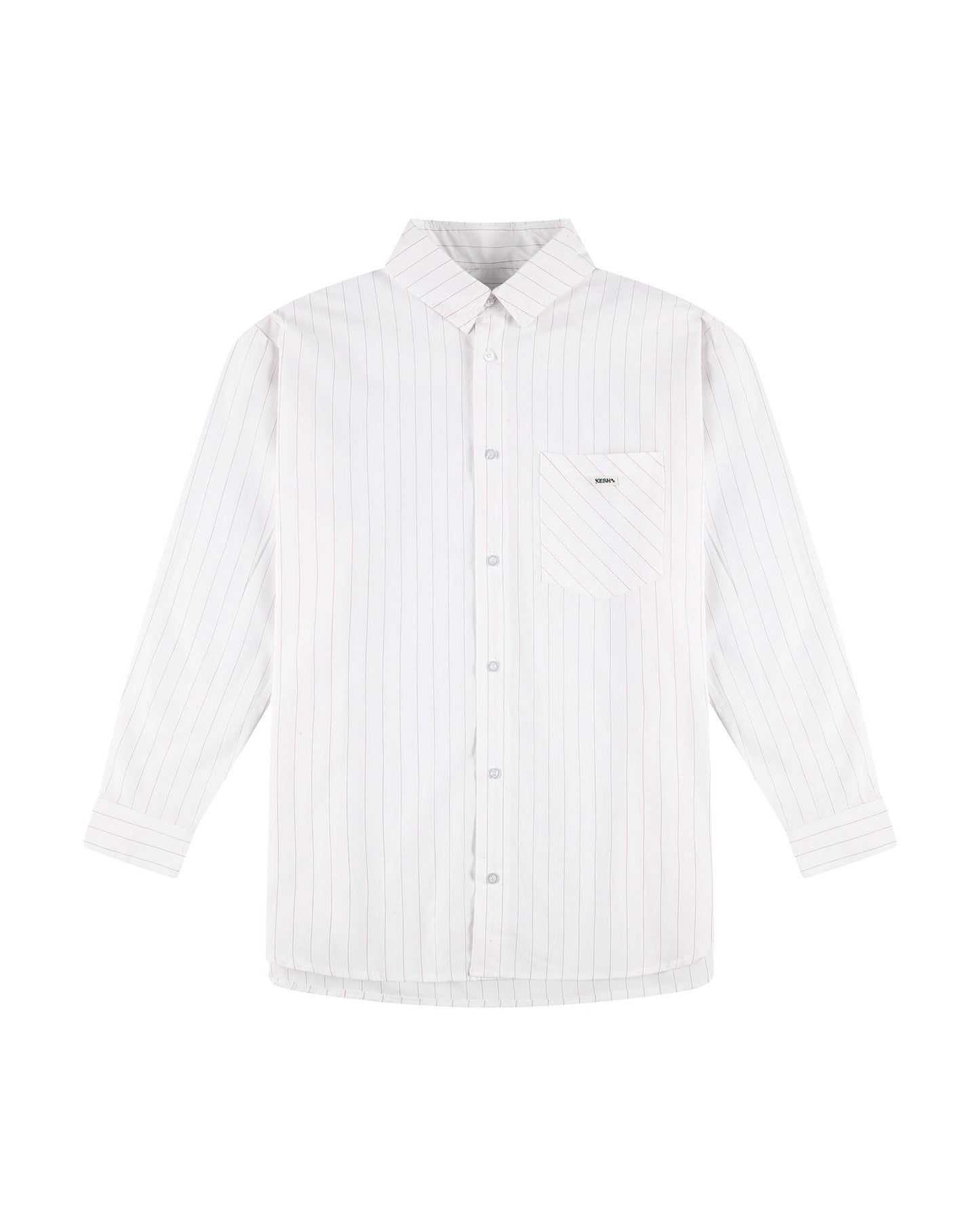 DRESS SHIRT WHITE RED PINSTRIPES